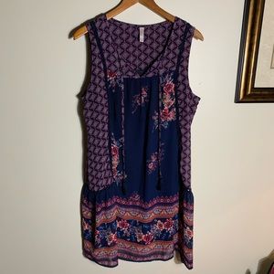 Navy Floral Dress